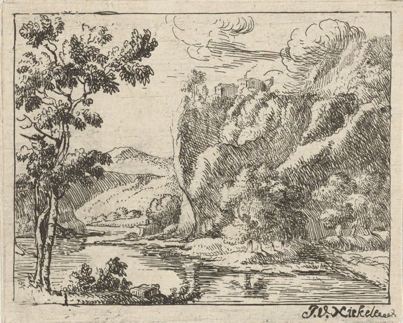 Rivier langs de rotsen