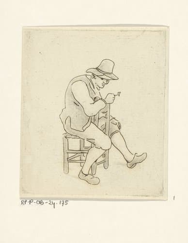 Zittende man by Jan van Noort (1756-1837)