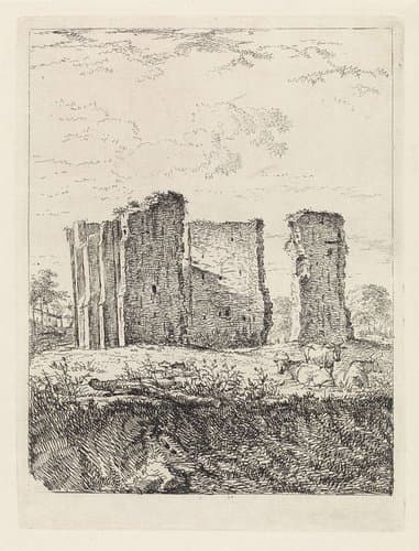 Ruïne in een weiland by Gerard van Nijmegen