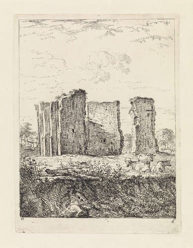 Ruïne in een weiland by Gerard van Nijmegen