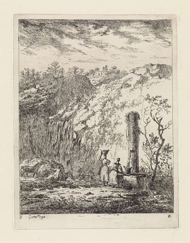 Heuvelachtig landschap met bron by Gerard van Nijmegen