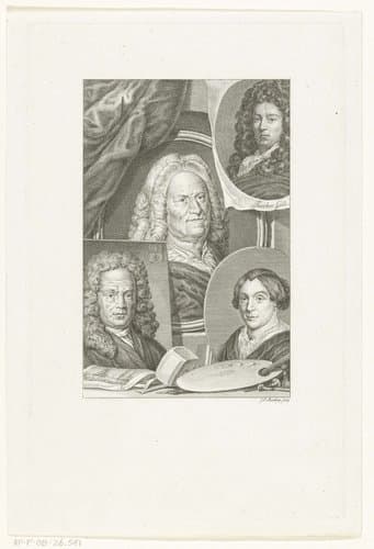 Vier portretten van Nederlandse kunstenaars Hendrik Noteman by Johannes Christiaan Bendorp