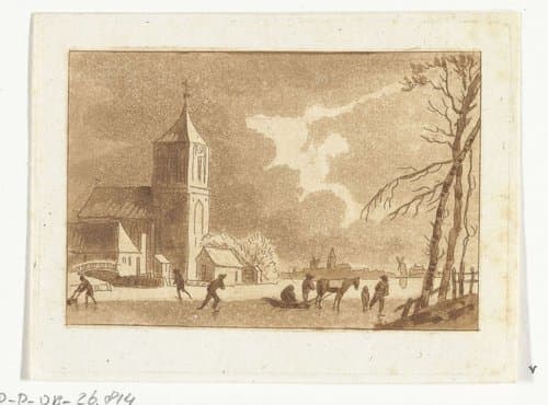 Wintergezicht by Anthonie van den Bos