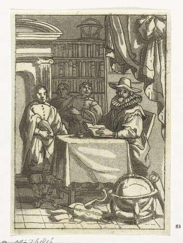 Geleerde in studeervertrek by Anthonie van den Bos