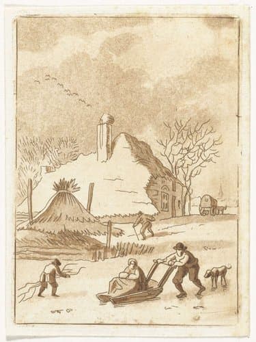 Winterlandschap met ijsvermaak by Anthonie van den Bos
