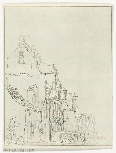 Huis met kruiwagen voor de deur by Anthonie van den Bos