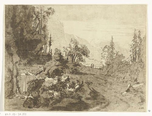 Bergachtig landschap by Anthonie van den Bos