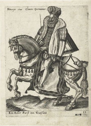 Duitse heerser te paard by Abraham de Bruyn