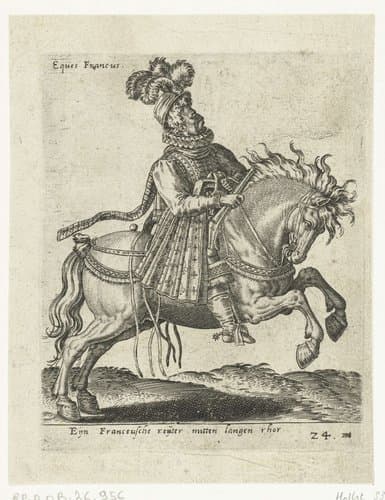 Franse ruiter met pistool by Abraham de Bruyn
