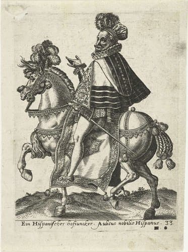 Spaanse heer te paard by Abraham de Bruyn