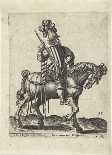 Spaanse ruiter met geweer by Abraham de Bruyn