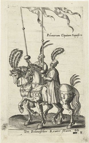 Twee Poolse vaandeldragers by Abraham de Bruyn