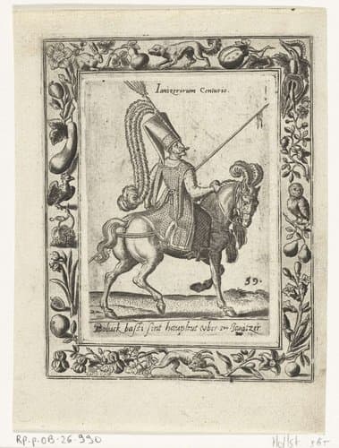 Hoofdman van de Janitsaren te paard by Abraham de Bruyn