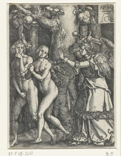 Verdrijving uit het Paradijs by Heinrich Aldegrever