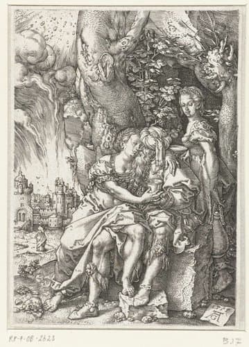 Lot en zijn dochters by Heinrich Aldegrever