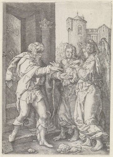 Lot verwelkomt de engelen by anonymous
