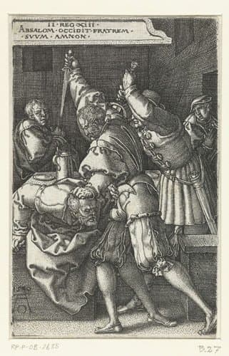 Absalom doodt Amnon by Heinrich Aldegrever