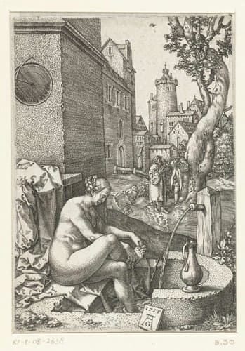 Susanna en de ouderlingen by Heinrich Aldegrever