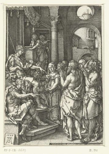 De ouderlingen voor de rechter by Heinrich Aldegrever