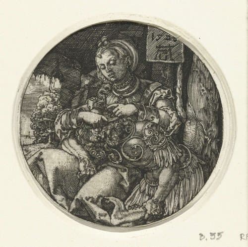 Simson en Delila by Heinrich Aldegrever