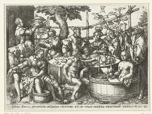Feestmaal van de rijke man by Heinrich Aldegrever