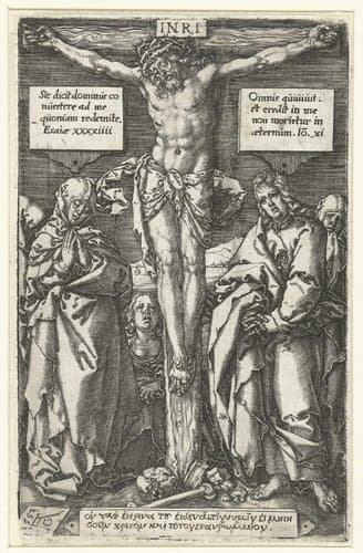 Christus aan het kruis by Heinrich Aldegrever