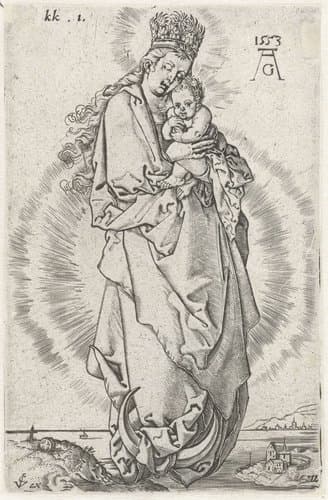 Madonna met kind op de maansikkel by anonymous