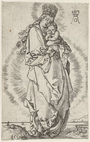 Madonna met kind op de maansikkel by anonymous