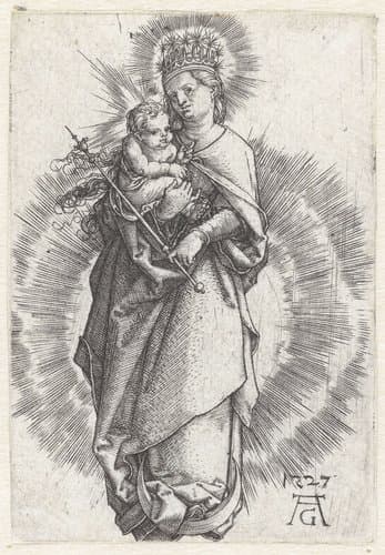 Madonna met kind op de maansikkel by Heinrich Aldegrever