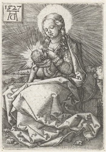 Madonna met kind aan de borst by Heinrich Aldegrever