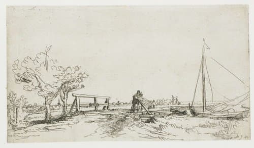The bridge at Klein Kostverloren on the Amstel by Rembrandt van Rijn