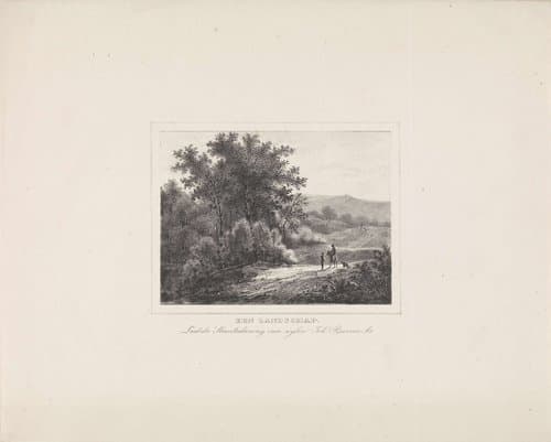 Heuvelachtig landschap met figuren
