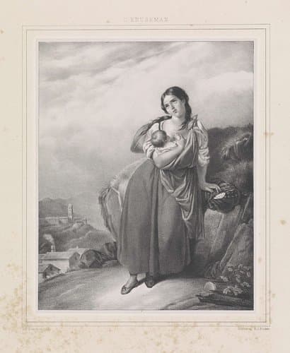 Moeder met kind in landschap by Carel Frederik Curtenius Bentinck