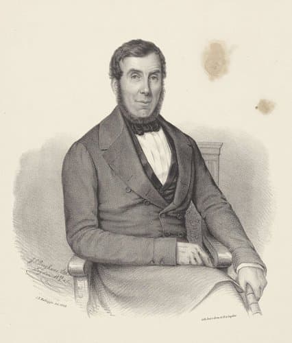 Portret van Wessel Knoops by Johann Peter Berghaus