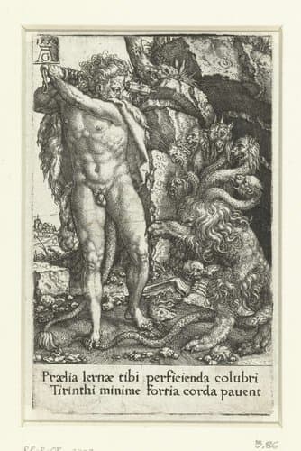 Hercules Slaying the Lernean Hydra by Heinrich Aldegrever