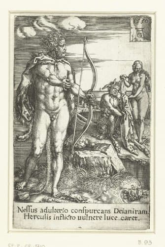 Hercules redt Deïanira van Nessus by Heinrich Aldegrever