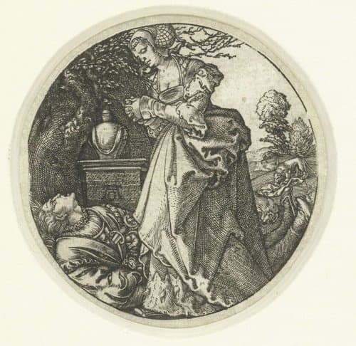 Pyramus en Thisbe by Heinrich Aldegrever