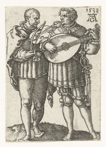 Twee muzikanten by Heinrich Aldegrever