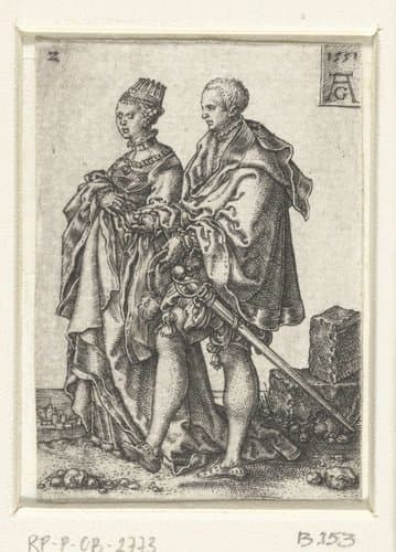 Dansend paar by Heinrich Aldegrever