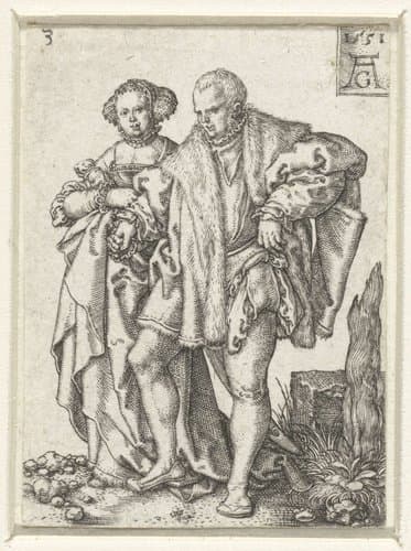 Dansend paar by Heinrich Aldegrever