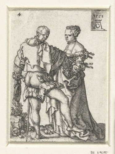 Dansend paar by Heinrich Aldegrever
