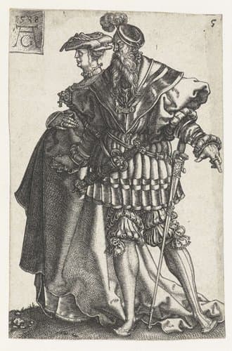 Dansend paar no. 5 by Heinrich Aldegrever
