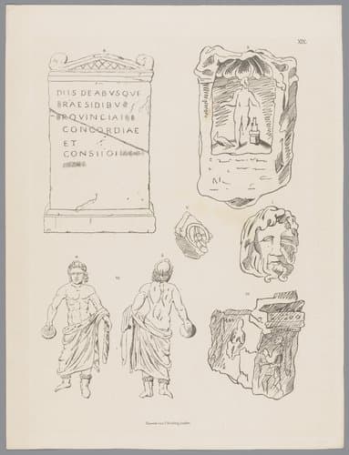 Verschillende Romeinse beelden en bouwfragmenten, pl. XIX