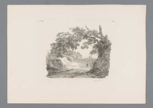 Landschap studiën tweede levering by Barend Cornelis Koekkoek