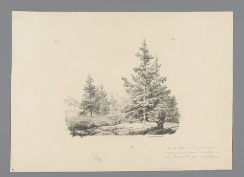 Landschap studiën eerste levering by Barend Cornelis Koekkoek