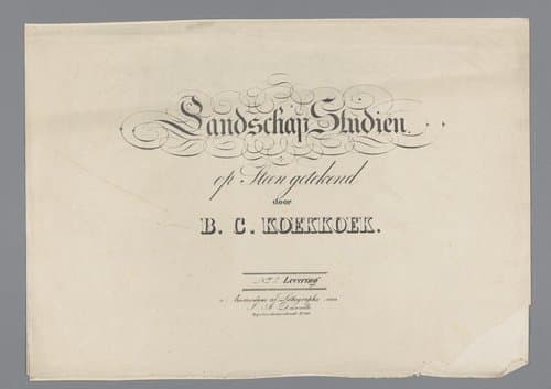 Omslag voor Landschap Studiën eerste levering by Barend Cornelis Koekkoek