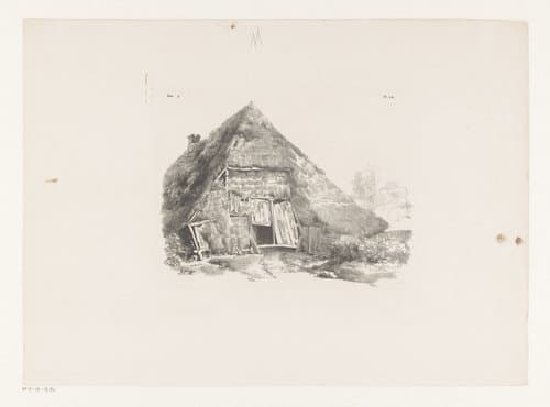 Vervallen boerenhoeve by Barend Cornelis Koekkoek