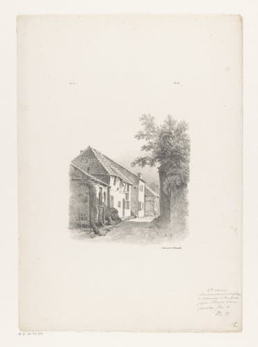Boerderij aan een weg by Barend Cornelis Koekkoek