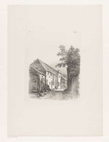 Boerderij aan een weg by Barend Cornelis Koekkoek