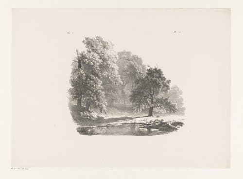 Meer in het bos by Barend Cornelis Koekkoek